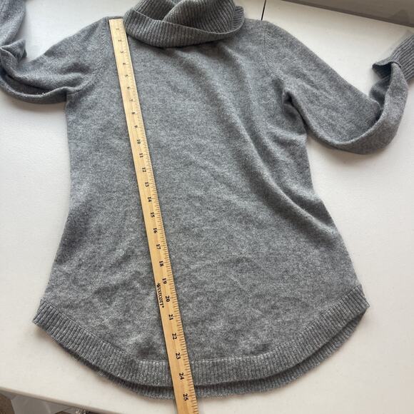 Max Studio Sweater 100% 2 Ply Cashmere Grey Cowl Turtleneck Pullover Women S - Picture 8 of 9